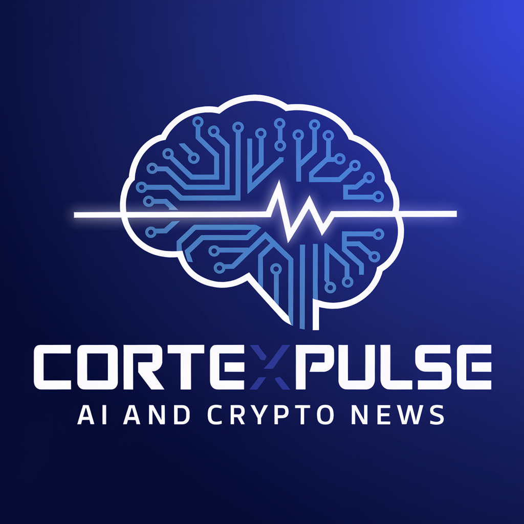 Logo für Cortex Pulse mit einem stilisierten Gehirn mit Schaltkreisen und einer Pulslinie auf blauem Hintergrund. Der Text lautet: „CORTEX PULSE AI AND CRYPTO NEWS.